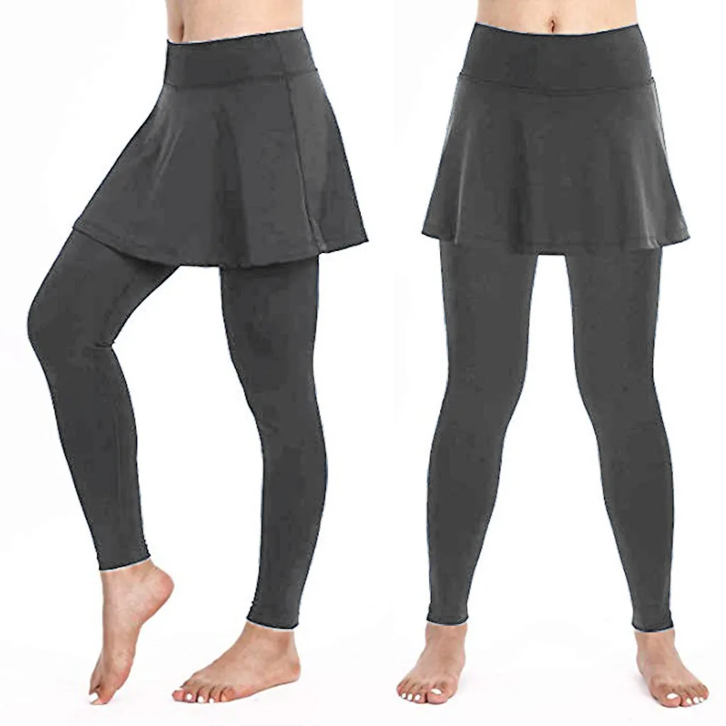 

1PC Ladies Casual Hakama Leggings Tennis Pants Sport Fitness Daily Solid Elastic Casual Pant Explosive Yoga Fitness Running Pant
