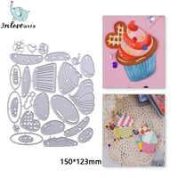 inlovearts birthday cake cup metal cutting dies cupcake scrapbooking embossing paper card photo making crafts stencils 2021 new
