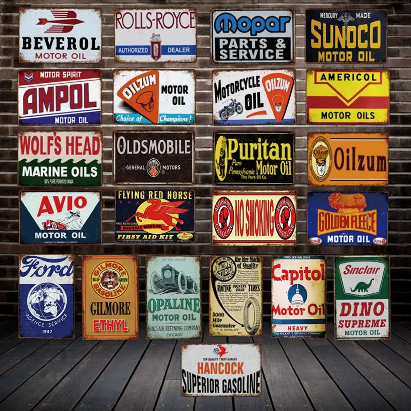 

[ DecorMan ] Golden Fleece AMPOL SUNOCO Garage Motor oil TIN SIGN Custom wholesale Mural Paintings Bar PUB Decor LT-1858