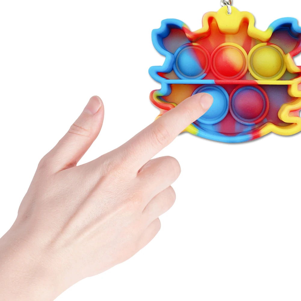 

Mini Push Bubble Sensory Toy Keychain Autism Squishy Stress Reliever Toys for Adult Kids Relief Funny Fidget Toys