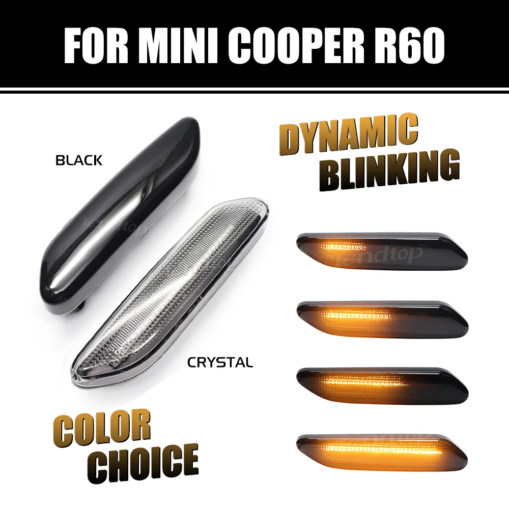 

Светодиодный динамический поворотный сигнал для Mini Cooper R60 Countryman R61 Paceman последовательный боковой маркер зеркальсветильник Световой индикат...