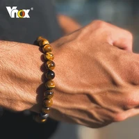 vnox 8mm tiger eye bracelets for men stretch natural beads bracelet women boys casual cross adjustable beaded wristband