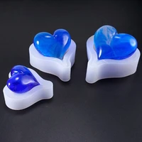 1pcs 3d heart shape silicone mold resin epoxy keychain pendants mould soap candle molds for diy jewelry making findings