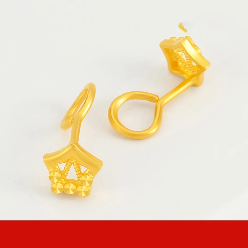 Серьги из чистого золота 24 К серьги настоящего 999 пробы красивые с полыми