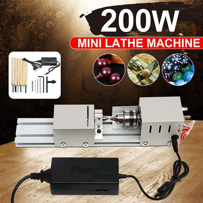 Мини токарный станок с ЧПУ 200 Вт деревообрабатывающий сделай сам фрезерный для