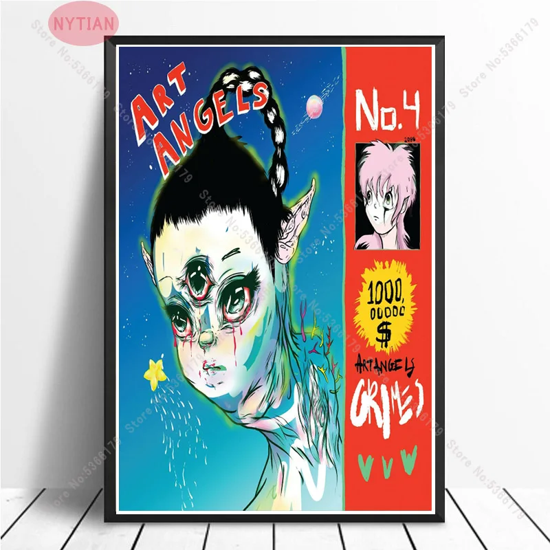 Плакаты NT1243 принты новинка картины Grimes Visions Арт рэп музыкальный альбом звездная
