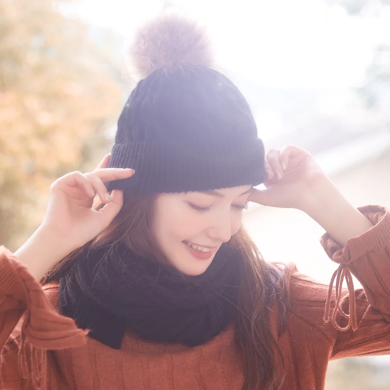 Комплект из двух предметов шарф Billie Eilish Beanie Hat для женщин шапочки Czapka Zimowa Bini Pompom
