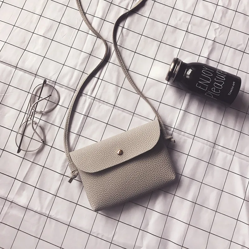 

Ladies Small Bag Korean Casual Mobile Phone Bag Shoulder Messenger Bag Lychee Pattern PU Leather Ladies Hand Bag Spring 2021