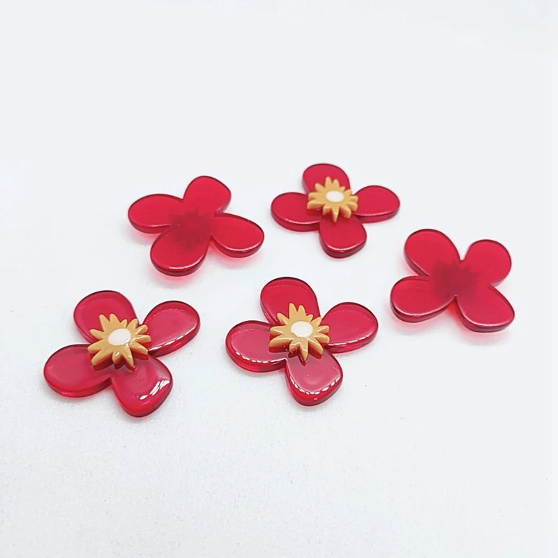 Новые дикие акриловые красный цветок контрастного цвета шить серьги ювелирные