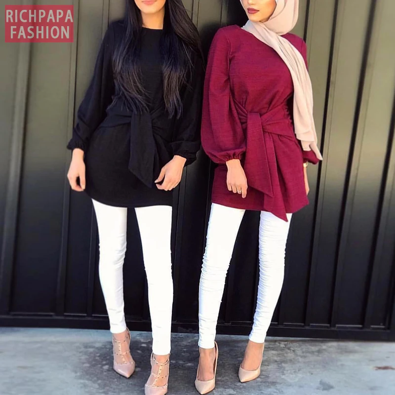 Бандажная абайя Турецкая мусульманская Исламская одежда рубашки с длинным