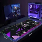 Настольный коврик со светодиодсветильник кой для компьютера, большой коврик для мыши Kawaii Hot 900x400 RGB подсветсветильник клавиатуры, чехол для ПК, ноутбука Xxl Valorant, игровой коврик для мыши