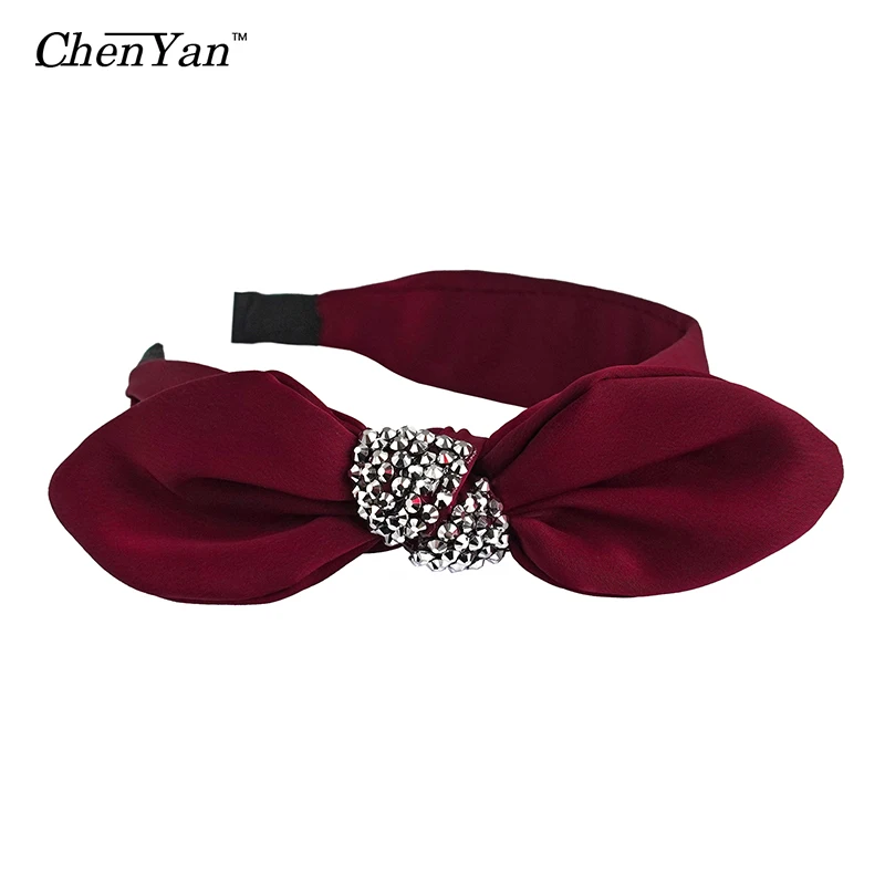 Модная женская повязка на голову Chen Yan тканевая однотонная с перехлёстом