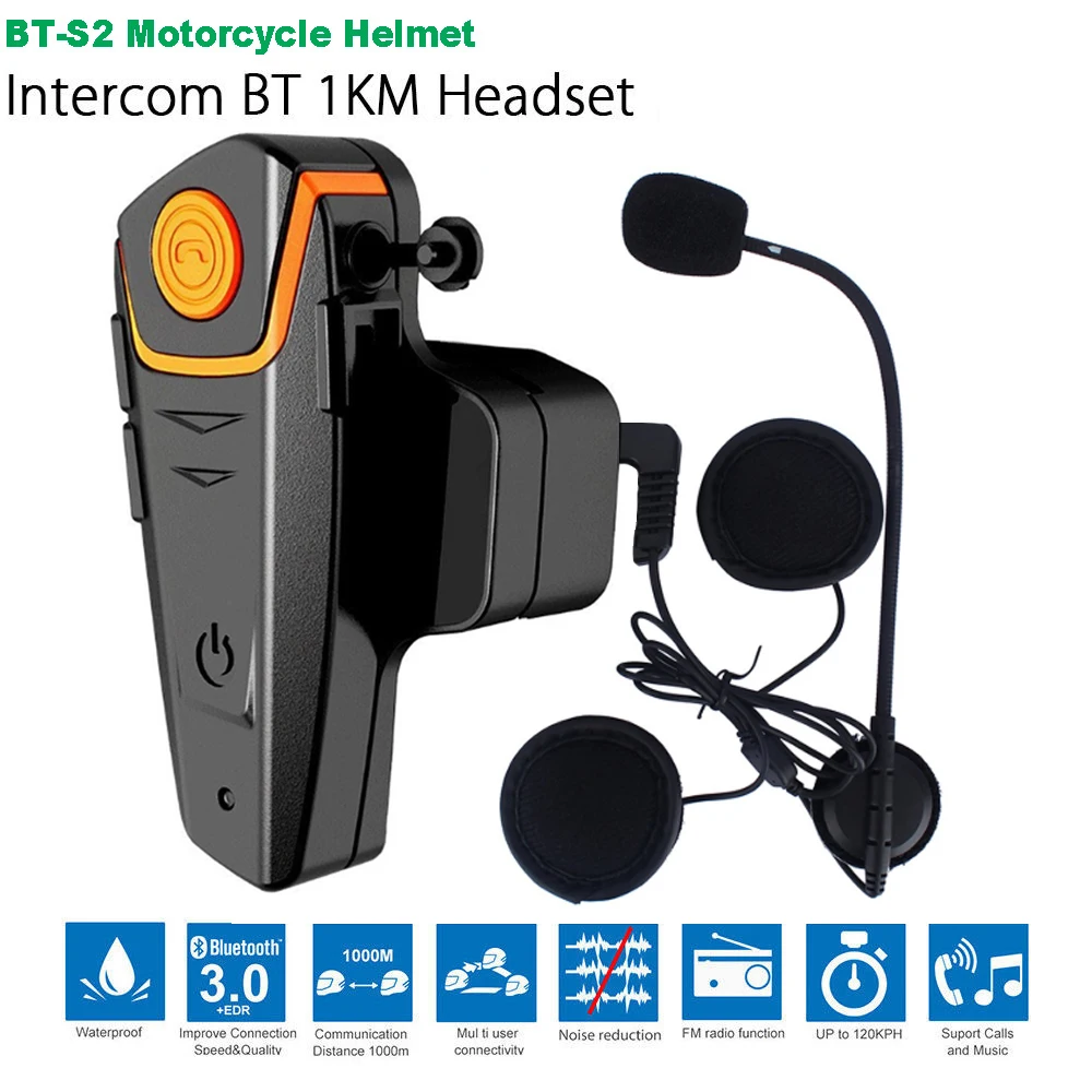 BT S2 Pro мотоциклетный домофон шлем гарнитура мотоцикл беспроводной Bluetooth