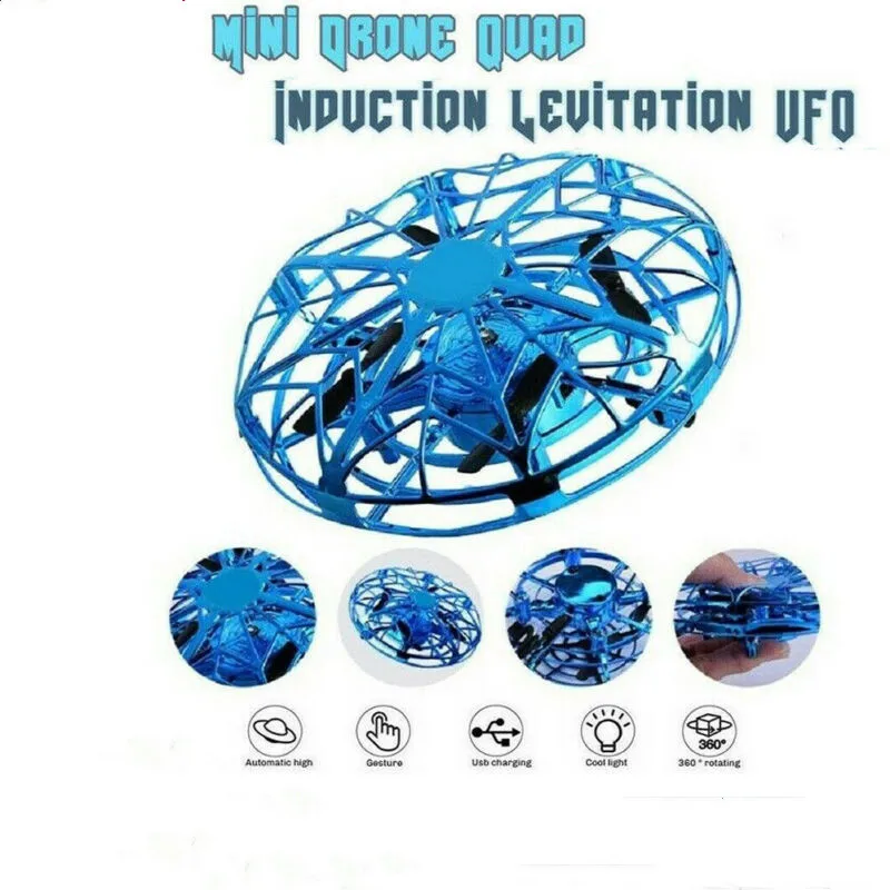 Мини-Дрон Quad Индукционная Левитация НЛО светодиодный светильник usb зарядка дети подарок на день рождения игрушки для мальчиков девочек взрослых