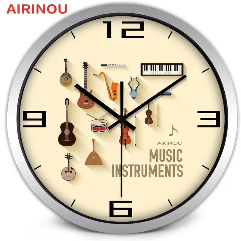 Новые Настенные Часы для музыкальной комнаты без тикания|Настенные часы| |
