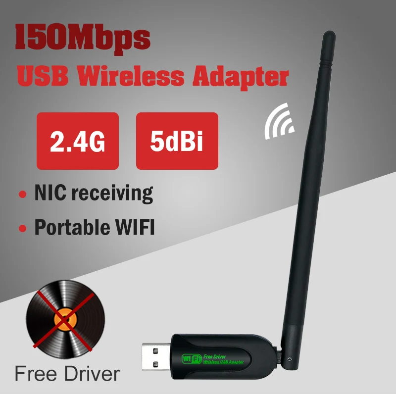 Usb wifi адаптер для ноутбука 5 дБ антенна ethernet lan Беспроводная 802.11n карта ключ 2 4 ГГц wi