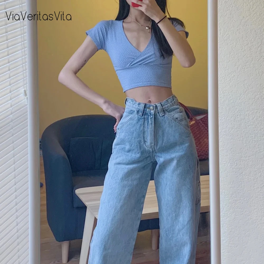 

Korean style kawaii Womens tops and blouses short sleeve Summer BM Cropped Tops slim fit tiny floral print sexy Tops Streetwear