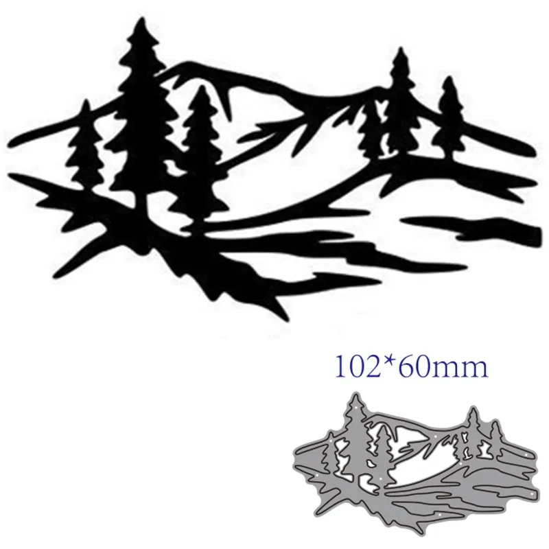 

Metal cutting dies cut die mold Mountain tree decoration Scrapbook paper craft knife mould blade punch stencils