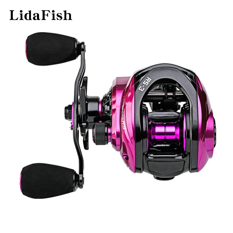 LIDAFISH New Red/Black/Purple/Blue High Speed Fishing Reel 7.3:1 Gear Ratio 10+1BB 8KG Max Drag Baitcasting Reel