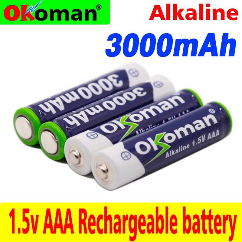 4 шт. щелочные аккумуляторные батарейки AAA 3000 мАч 1 5 в|Перезаряжаемые батареи| |