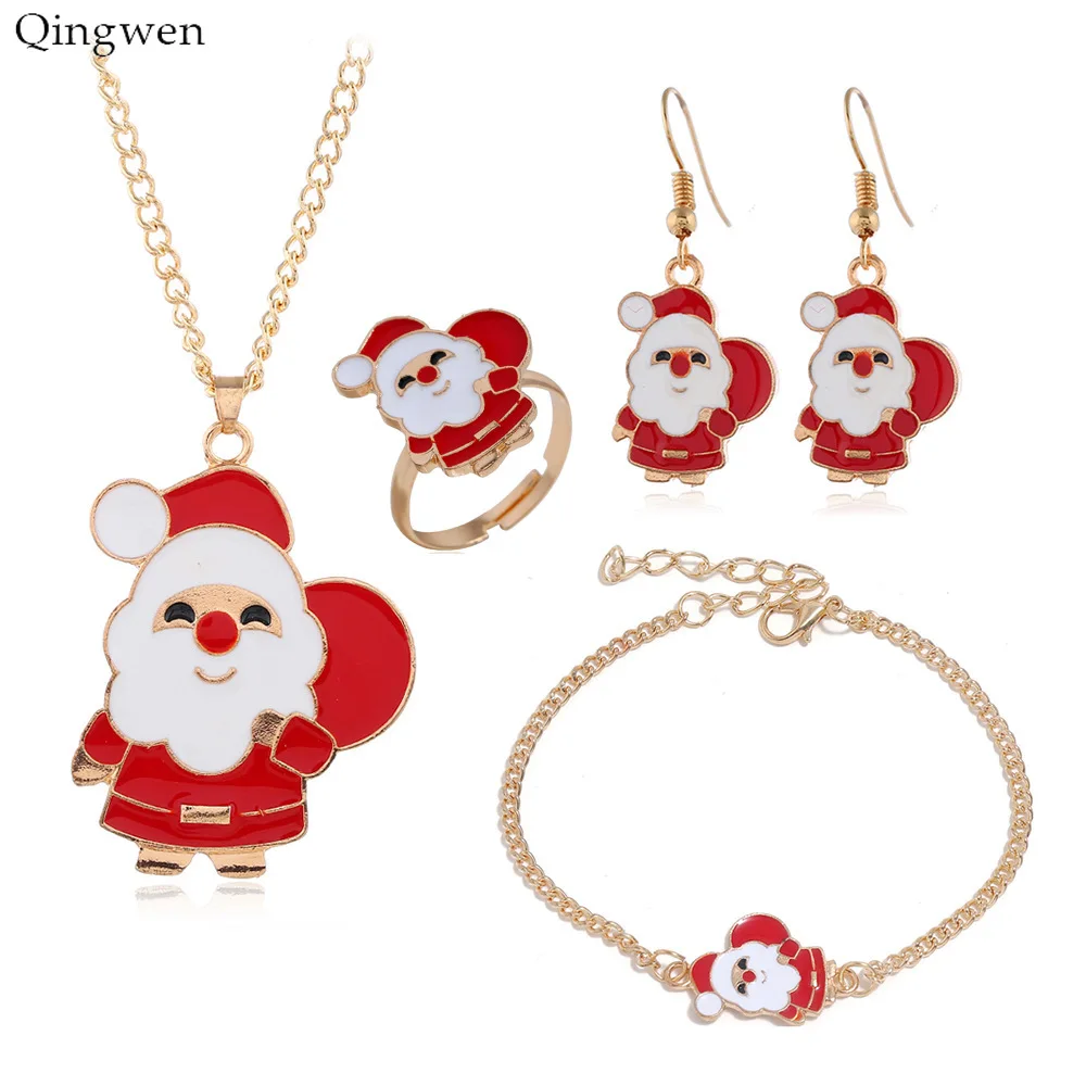 4 шт. модные рождественские серьги-кольца | Украшения и аксессуары