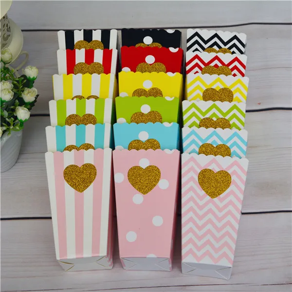 36 шт. разноцветная коробка с блестками в форме сердца золотой попкорн звезда поп