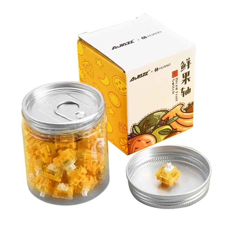 

2022 New Banana Switch for MX Mechanical Keyboard DIY Lubricated Fruit Shaft 46pack