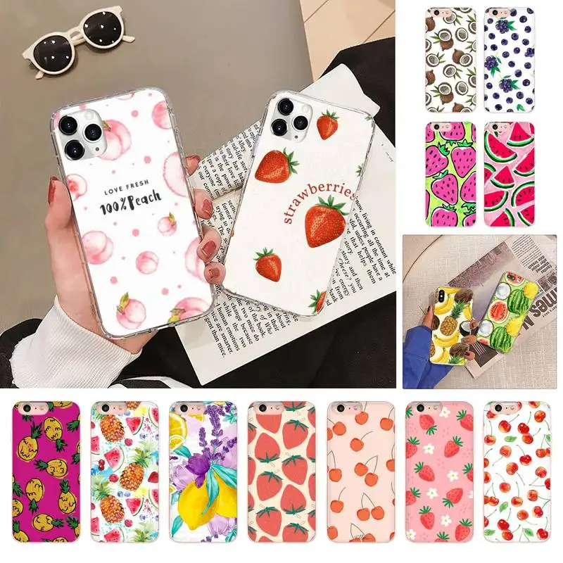 

Summer fruits Phone Case for iPhone 12 Pro Max X XS MAX 6s 78 Plus Cover Bumper for SE 2020 Coque Funda Shell