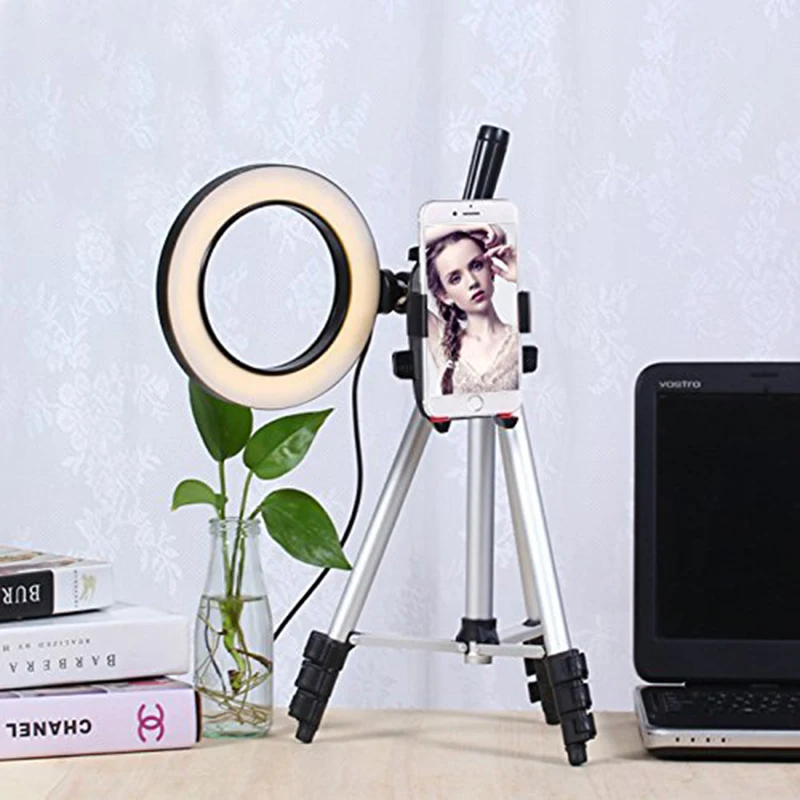 

LED Ring Light Tripod Camera Photography Dimmable Selfie Video Light with Phone Holder NC99