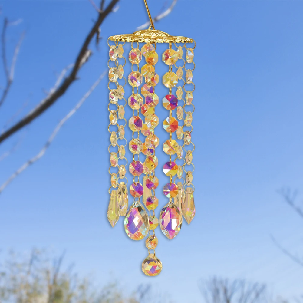 

Crystal Suncatcher Wind Chime Hanging Pendant for Outdoor Indoor Garden Window Wedding Curtain Chandelier DIY Decorations