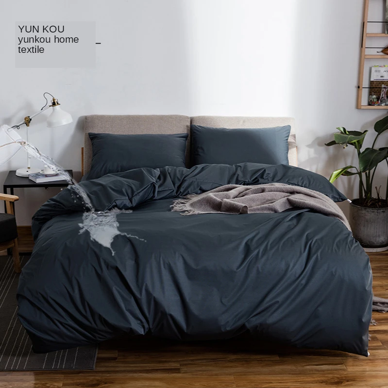 

Bedroom Four-piece Bed Linen Winter Thick Boutique Waterproof Anti-mite Duvet Cover Fashionable Simple Family Hotel Bedding Set