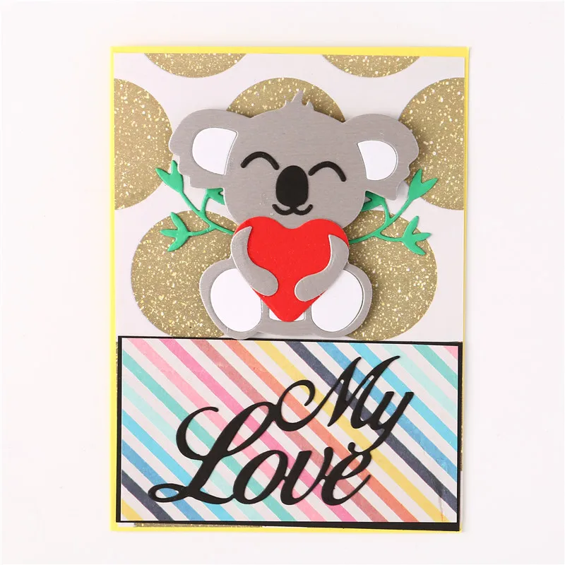 Металлические Вырубные штампы YaMinSanNiO Koala трафареты Love Man для рукоделия