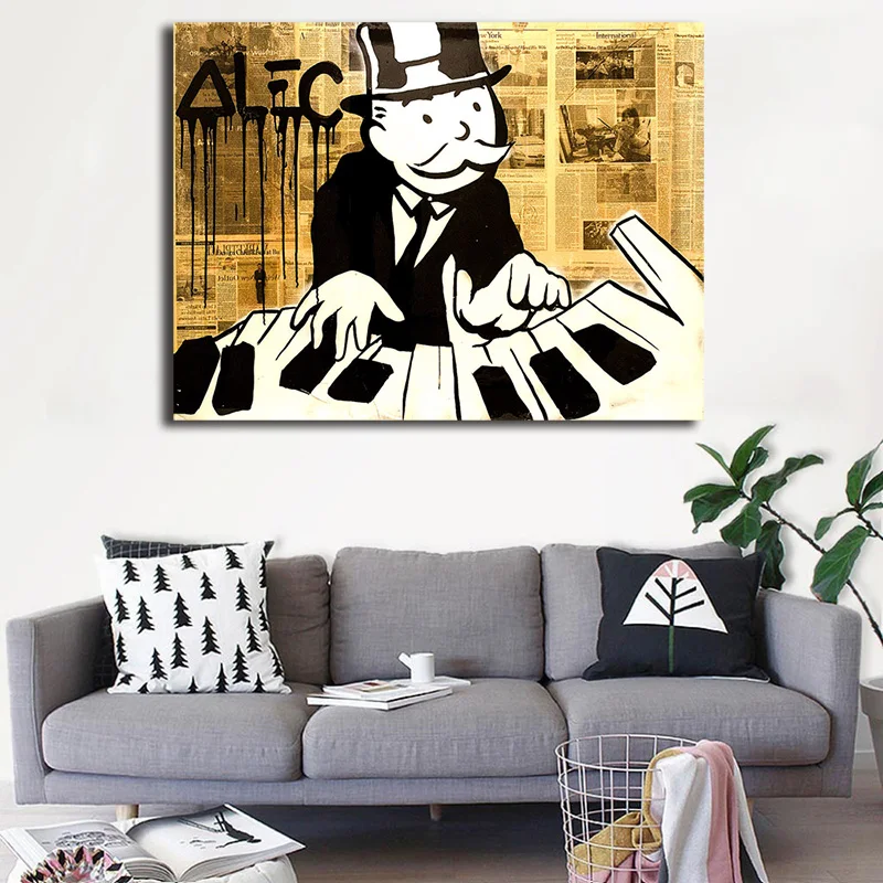 Картина на холсте постер старика с усами Алек украшение для дома настенное