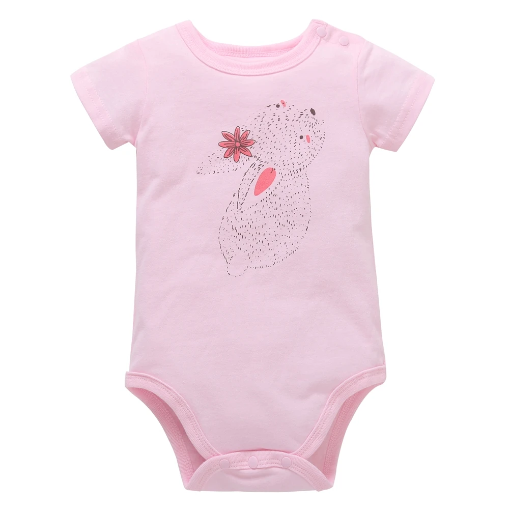 New Baby Rompers Short Sleeve Rabbit Printed Cotton Floral Overalls Newborn Clothes Roupas De Bebe Boys Girls Jumpsuit&clothing