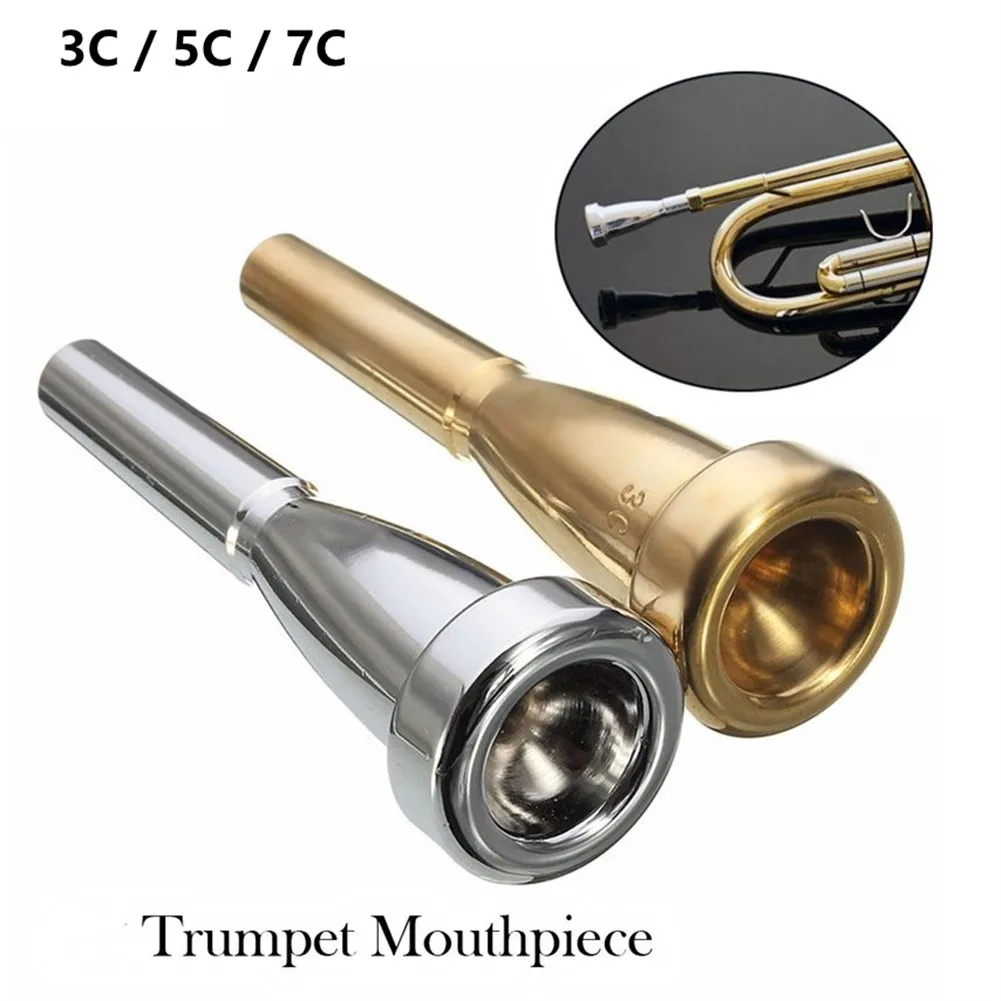 Enlarge Professional Trumpet Mouthpiece 3C 5C 7C Size For Bach Beginner Exerciser Parts No Sound Leakage No Color Fading Mouthpiece