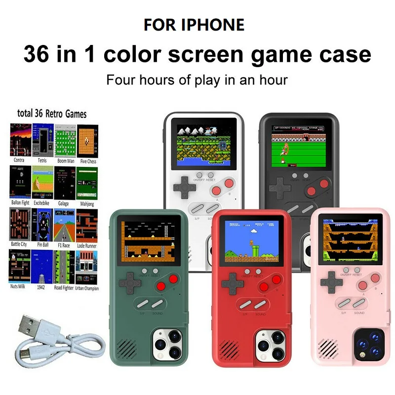 Игровой чехол TIPTOP для iPhone X XS 11 Pro Max 36 в 1 полноцветный дисплей 6 7 8 9 Gameboy | Мобильные