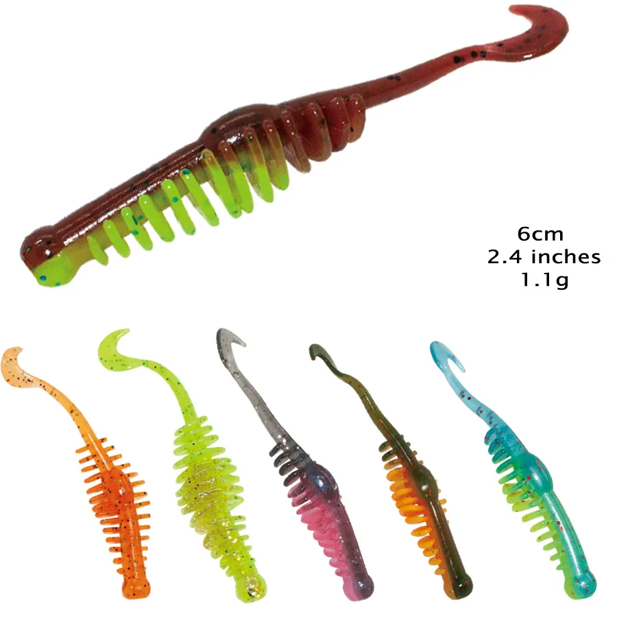 

Soft Shad Grub Rock Fishing 60mm 1.1g 12pcs Japan Worms Pesca Artificial Swimbait Silicon Bait Rubber Fish Fishing Tackle