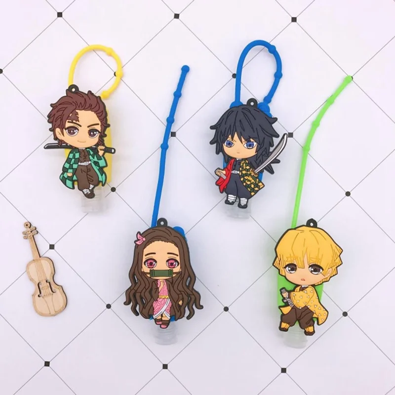 Аниме Силиконовое дезинфицирующее средство для рук Портативный защитный чехол