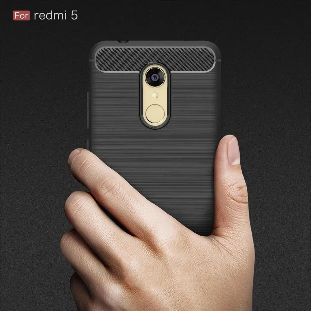 

For Redmi 5 Carbon Fiber Anti Shock Case For Redmi 5 Bumper Silicone Anti-knock Carbon Fiber Phone Case Phone Cover For Redmi 5
