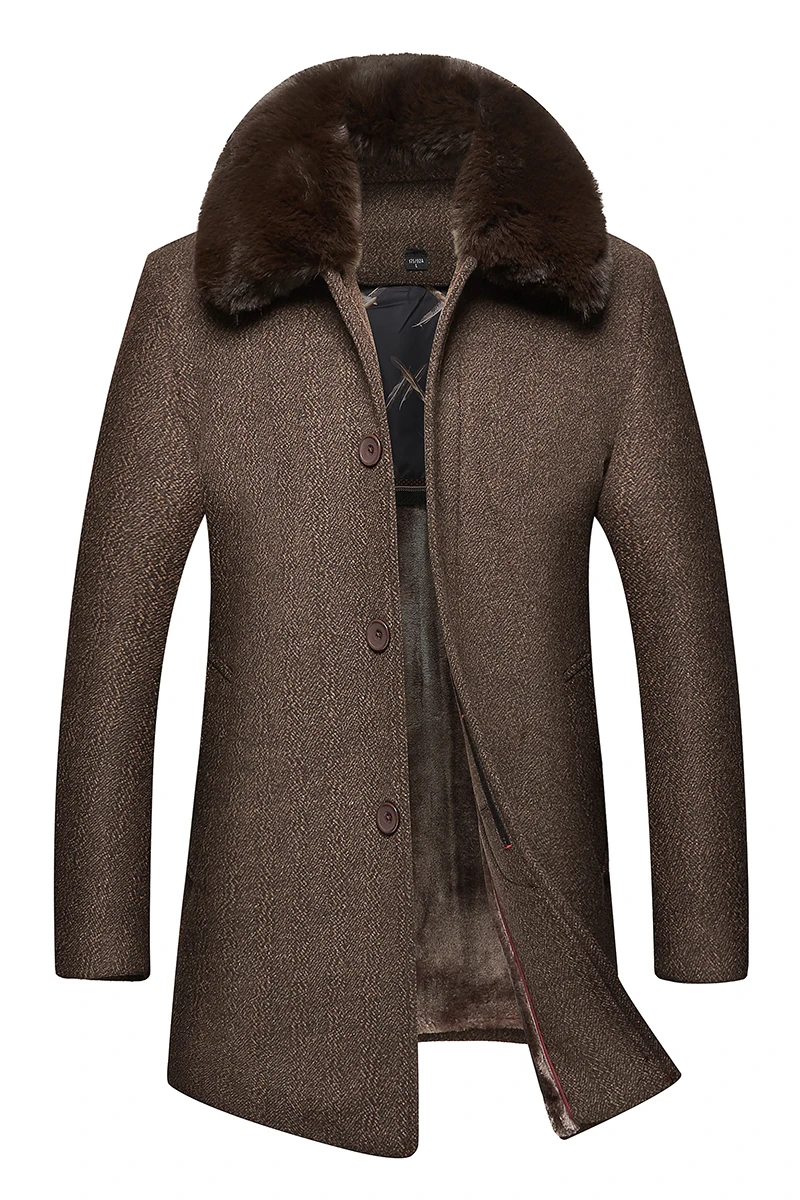 Зимняя шерстяная куртка мужское шерстяное облегающее пальто в повседневном