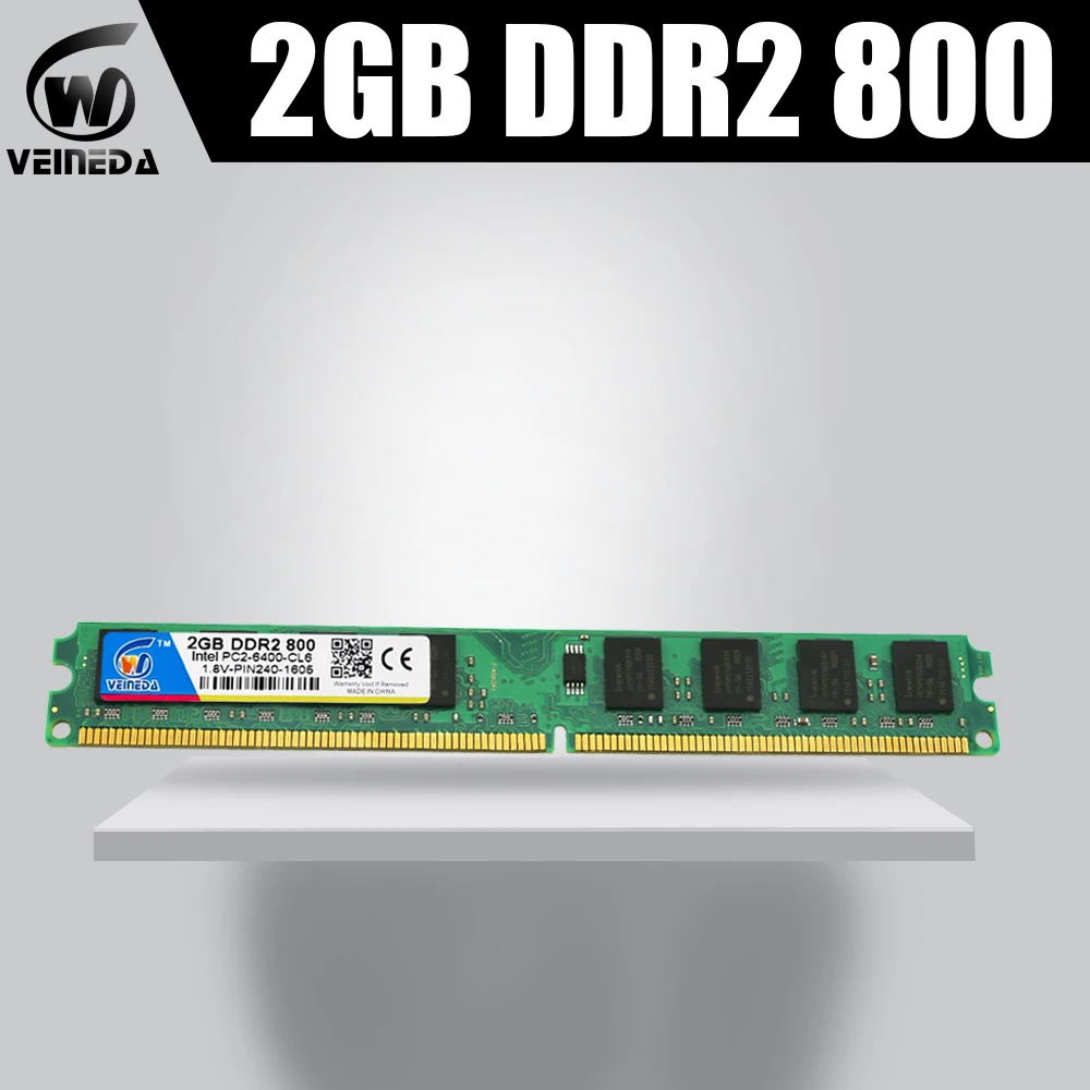VEINEDA оперативная память ddr2 800 МГц 2 Гб ОЗУ 667 Работа intel и amd mobo Совместимость с