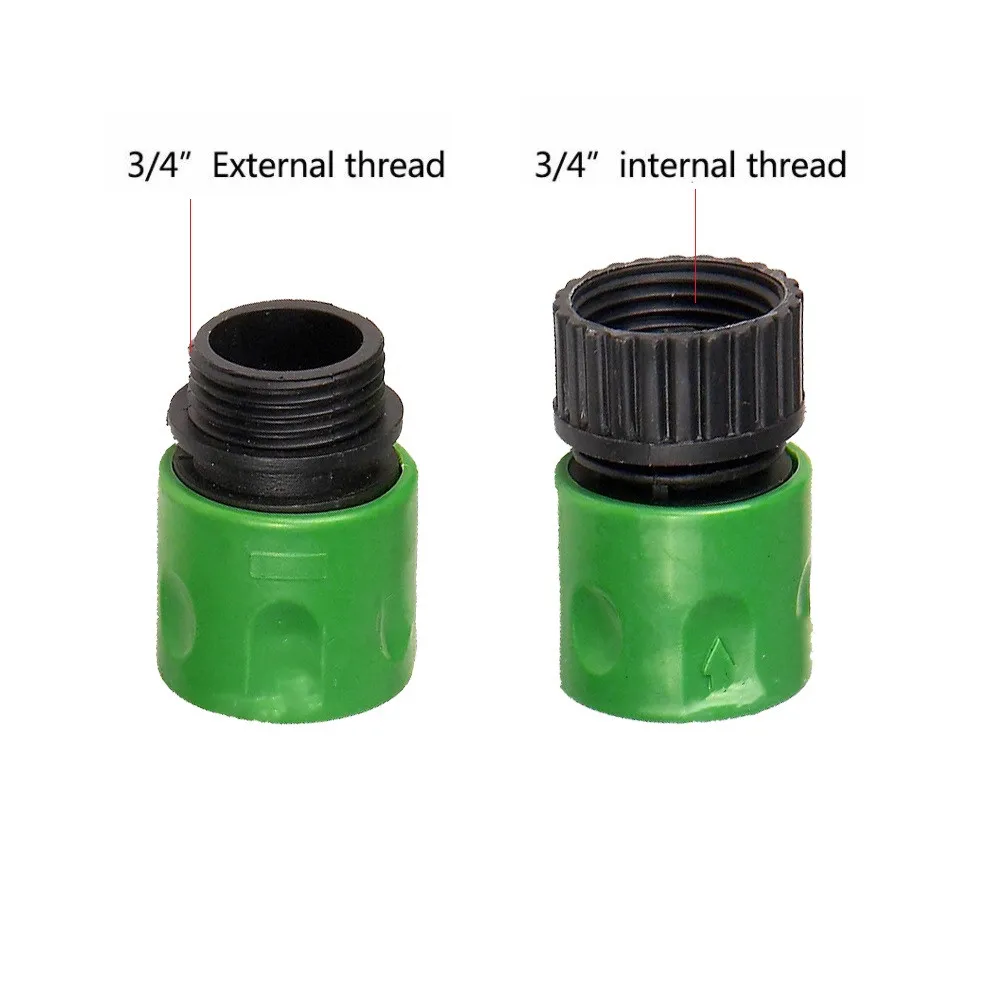 

2pcs 3/4" Garden Hose Connectors Watering Pipe Tap Plastic Connector Adaptor Female And Male Quick Connector Set