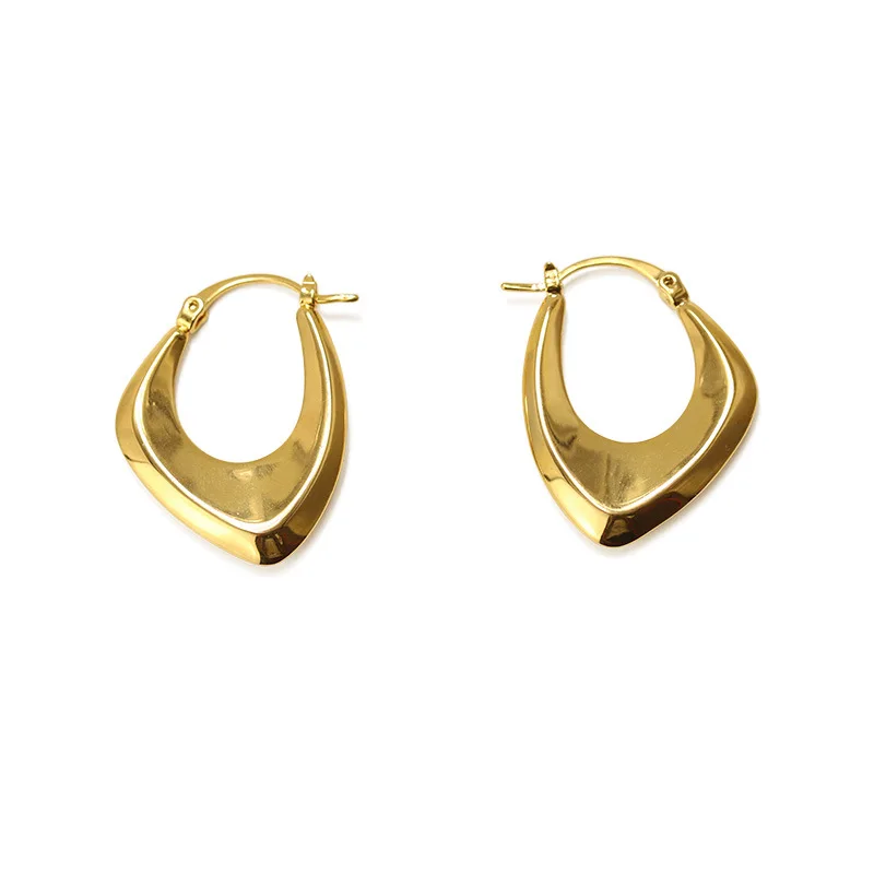 

HANGZHI 20SS New Personality Geometric simple retro temperament metal Stud Earrings for Women Girls Party Jewelry