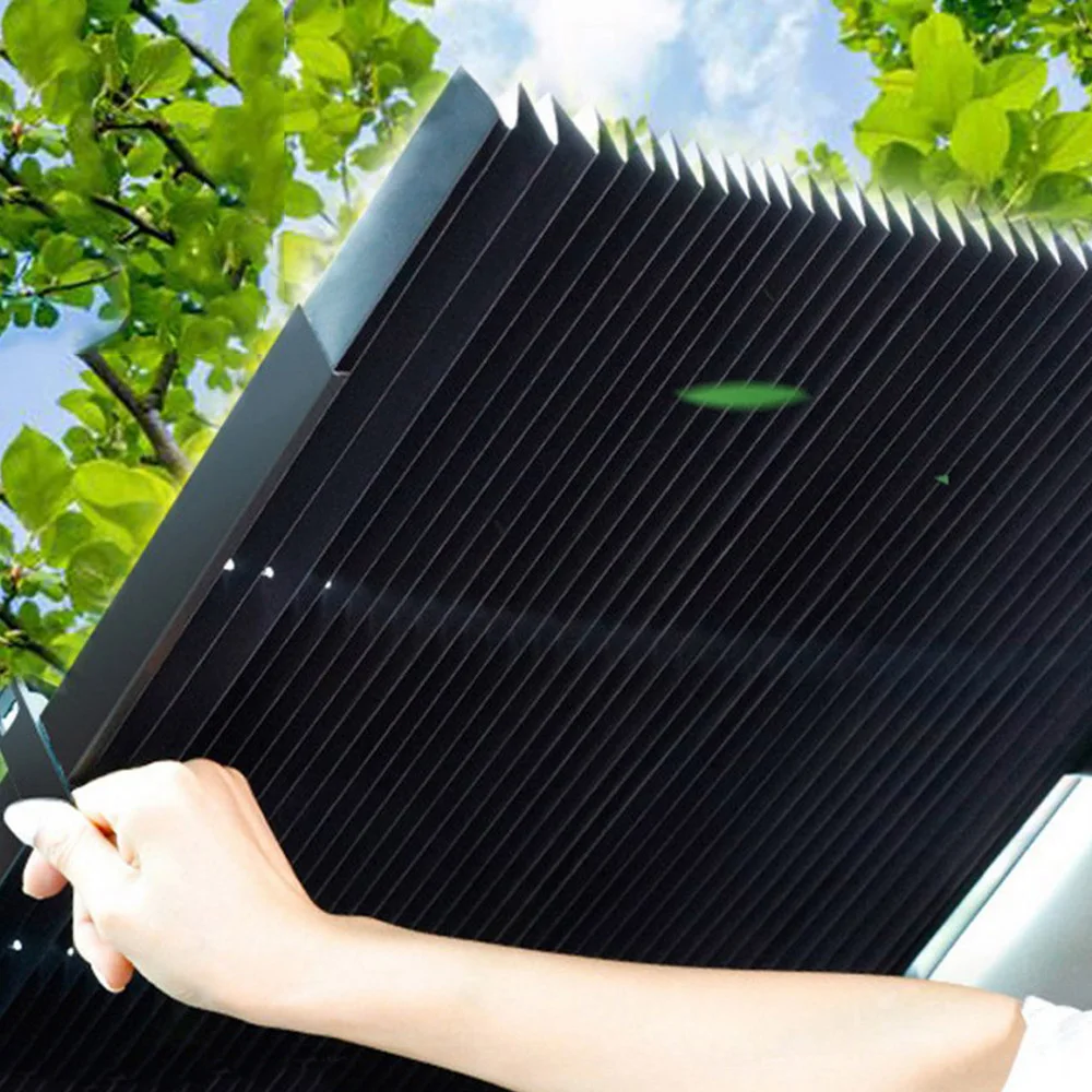 Автомобильный выдвижной солнцезащитный козырек на лобовое стекло занавеска