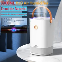 new 3300ml air humidifier double nozzle diffuser usb aroma diffuser with coloful led light ultrasonic aromatherapy humidificador