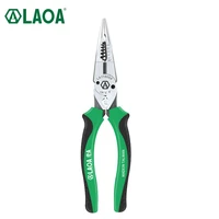 laoa multi pliers 8 inch wire cutter cr v crimping tool 6 in 1 needle nose pliers wire stripper 0 7 4 0mm range