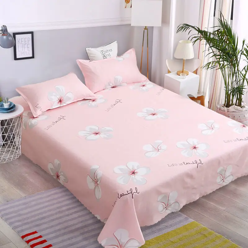 

[Quality bed sheet three-piece set] bed sheet + pillowcase skin-friendly bed sheet single double bed single sanding bed sheet