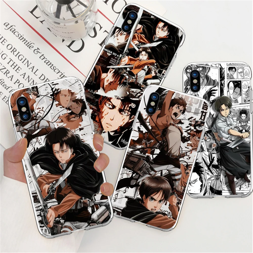 Прозрачный мягкий чехол для телефона с аниме атака на Титанов Levi Ackerman iphone 12Pro 12X7 XS