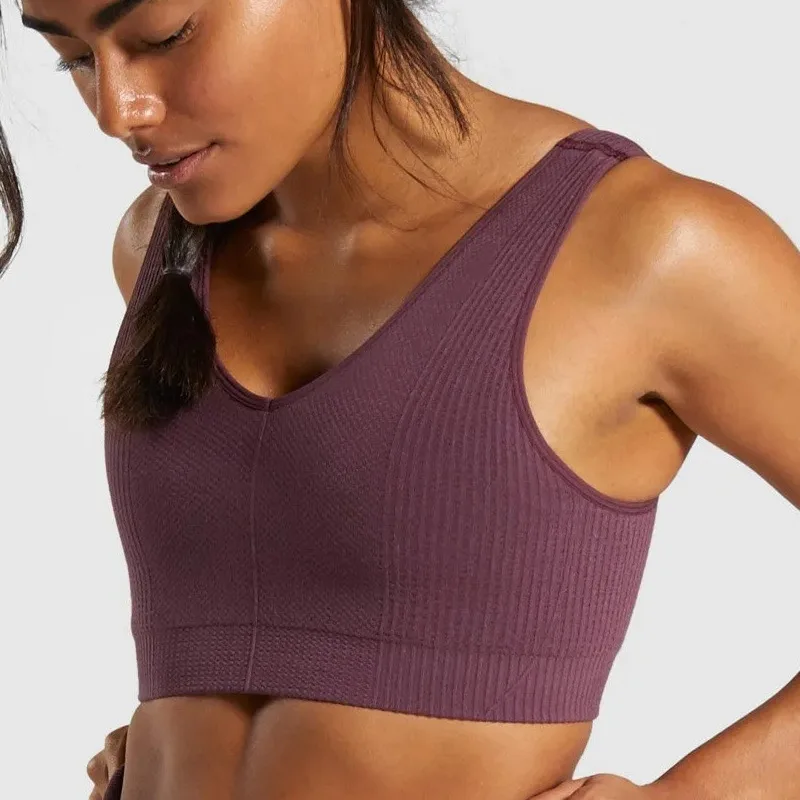 Бесшовное Спортивное нижнее белье бюстгальтер Женский пикантный жилет для йоги