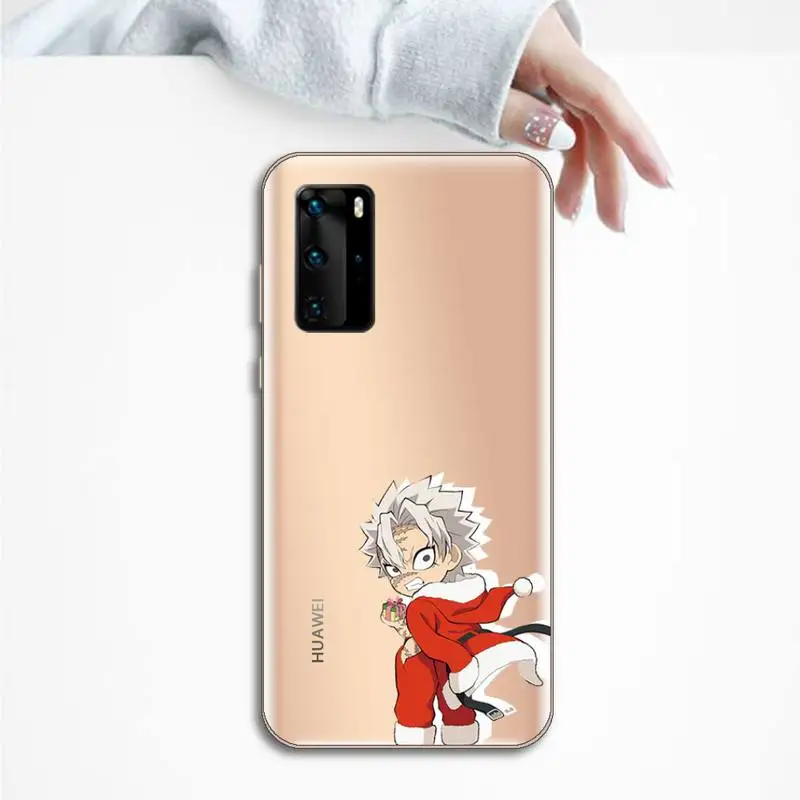 

Christmas Demon Slayer Phone Case Transparent for huawei honor P 40 30 20 lite Pro 10 i 8 9 x p smart 2019